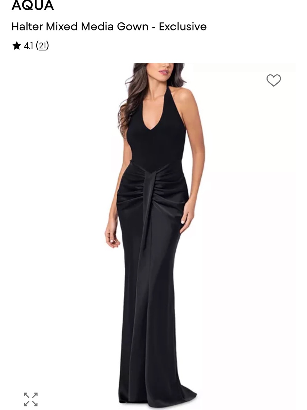 Aqua Black One-Shoulder Halter Gown